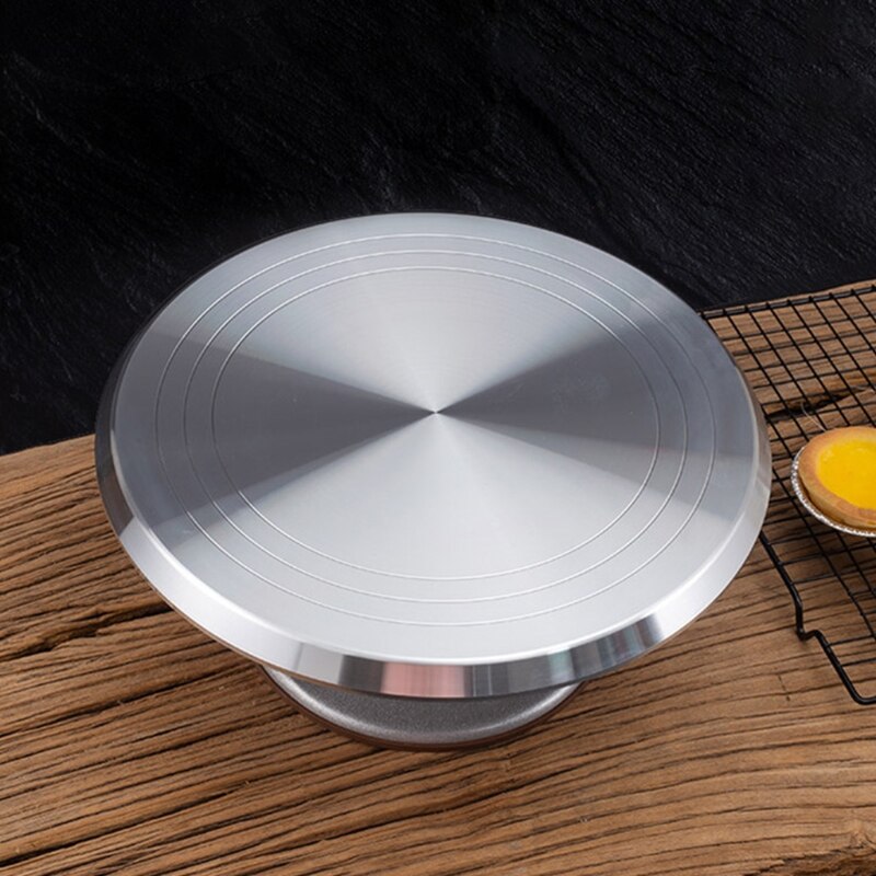 10" Cake Decorating Turntable Round 360° Rotating Stainless Steel Cake Stand