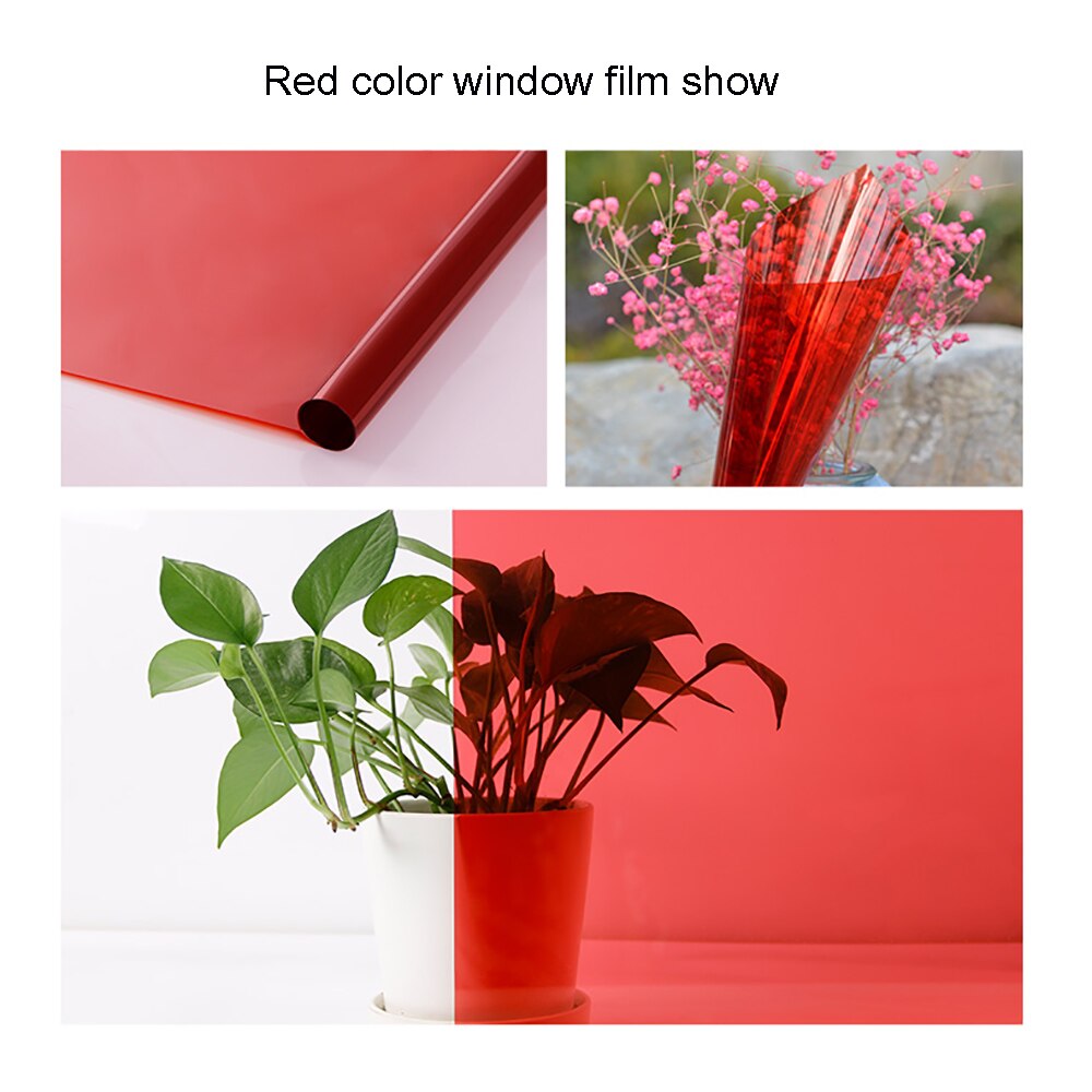 Sunice 0.5X10 M Rode Decoratieve Glasfolie Glas Decal Sticker Zelfklevende Warmte Controle Tint Vinyl Moeder dag Decor Film