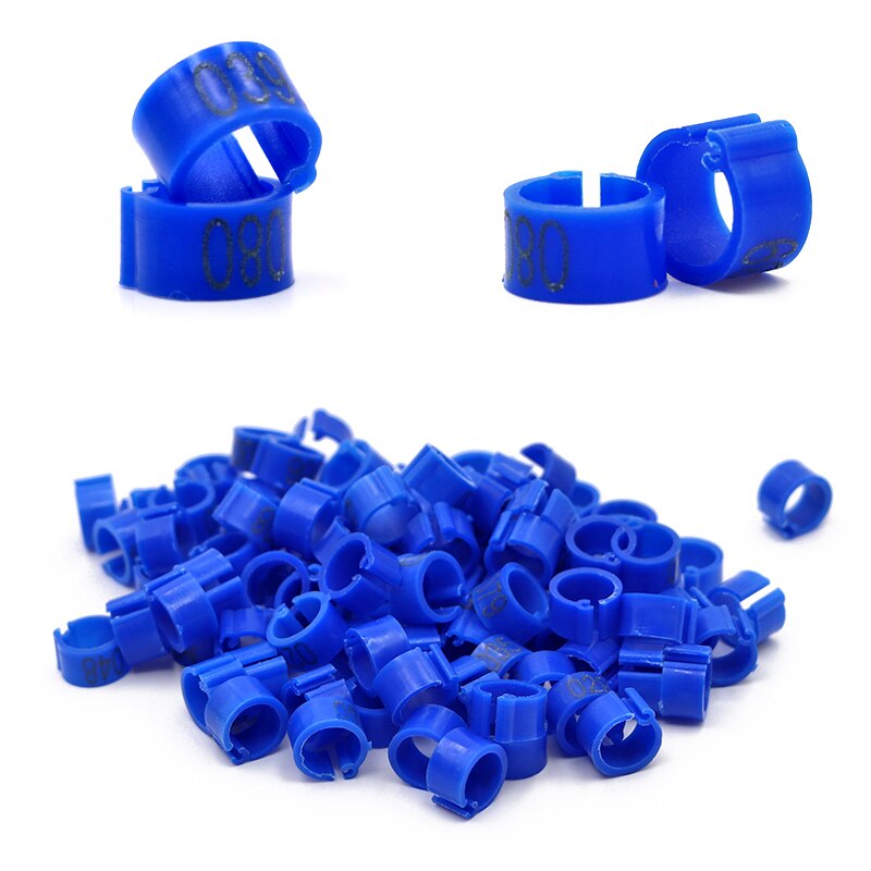100 Pcs Bird Quail Foot Rings 8mm Pigeon Leg Poultry Dove Bird Parrot Clip Rings Band Foot Ring Pigeon Supplies Bird Appliances: Blue