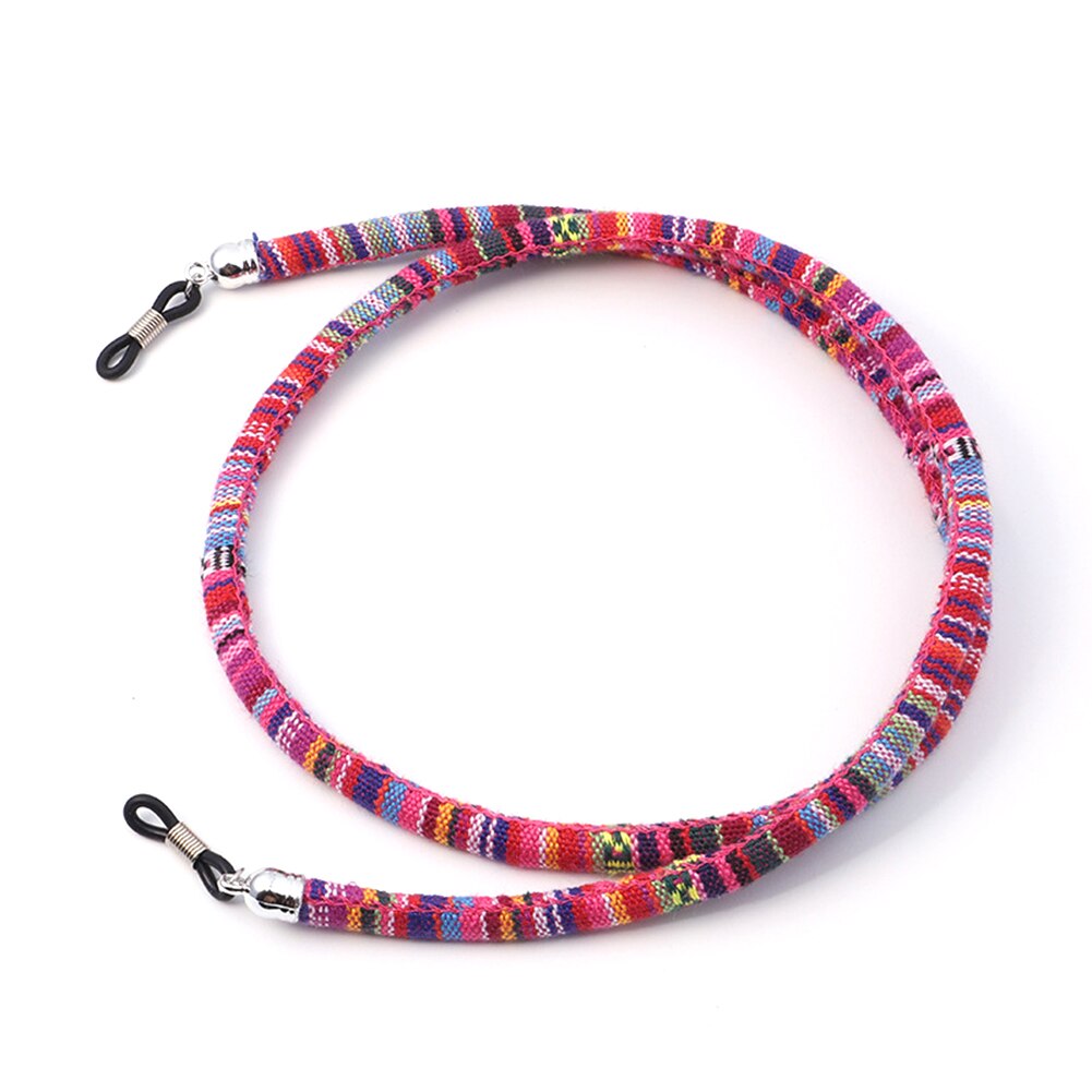 Eyeglass Sunglasses Cotton Neck String Cord Retainer Strap Eyewear Lanyard Holder High-End Ethnic Rope Glasses Chain: Pink