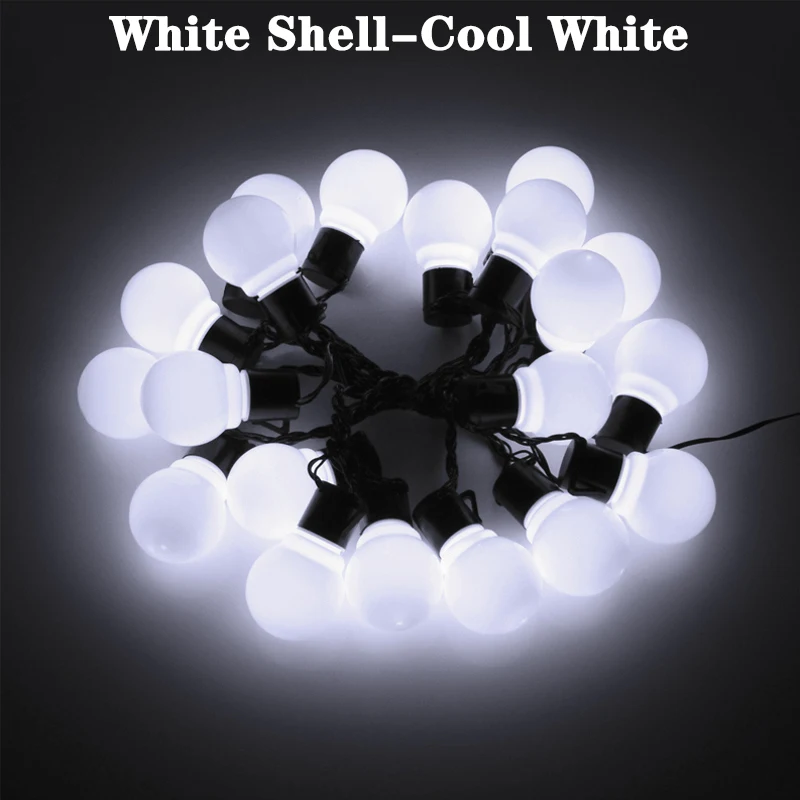 Bombillas G50, luz ambiental, guirnaldas de luces Led, luz Solar para exteriores, de boda, Navidad, decoración del jardín del hogar: Azul / 21-30 W