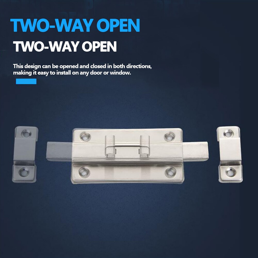 2/3/4inch Stainless Steel Door Latch Barrel Bolt Latch Hasp Stapler Gate Lock Safety Easy To Install for Bathroom Washroom