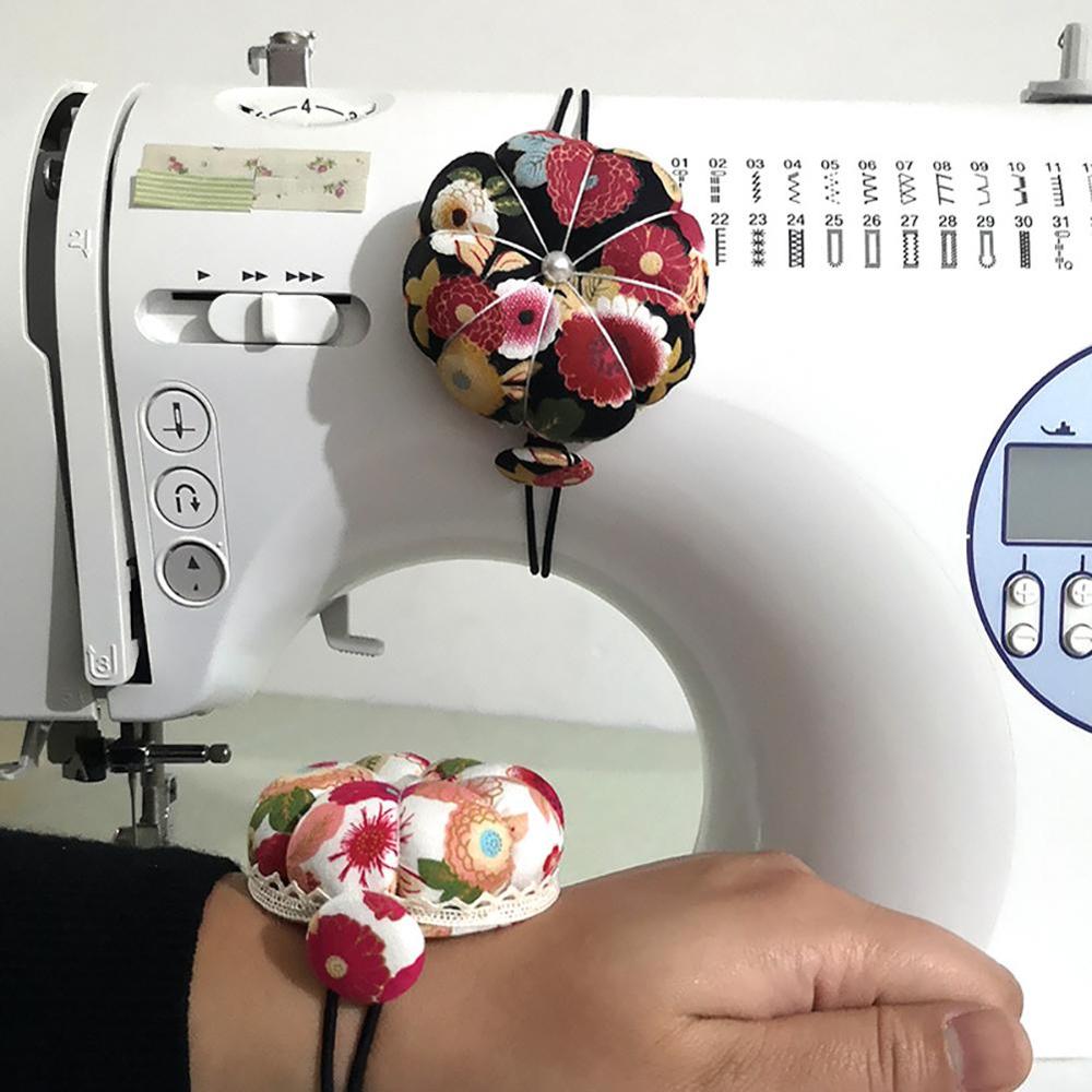Pumpa form sy stift kudde bomullstyg knapp handledsrem för korsstygn sy säkerhet stift kudde tillbehör