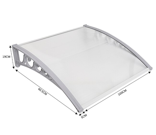 Tür Markise Regen Baldachin Aluminium Fenster Rahmen Vorne Tür Markise DIY Tür Markise Anti UV Sonne Schutz Markisen HWC: 60x100 cm