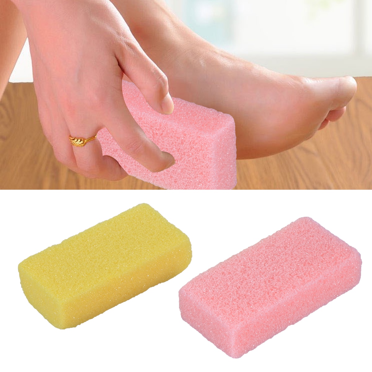 2 pçs pedra-pomes pé cuidados retângulo pé pedra pedra pé pedicure ferramenta calo remover pedra para pele morta pele dura-aleatório
