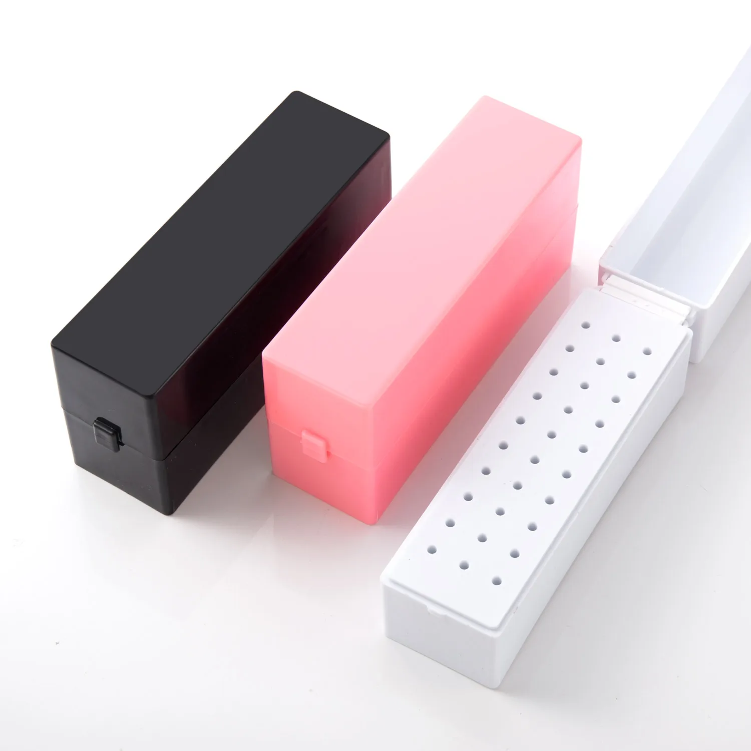 Förvaringslåda för 30- håls nagelborr, manikyrfräshållare, displayställ för nagelborr, hylla, manikyrverktyg