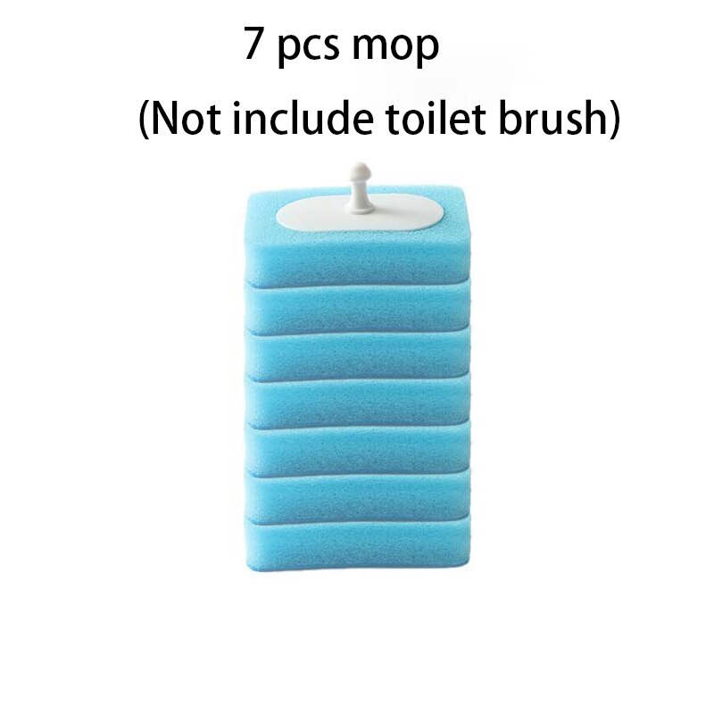 Brosse de toilette jetable à Long manche, tête de brosse remplaçable sans poinçonnage, ensemble d&#39;accessoires de salle de bain ménagers, outils de nettoyage de WC: Brush head 7pcs
