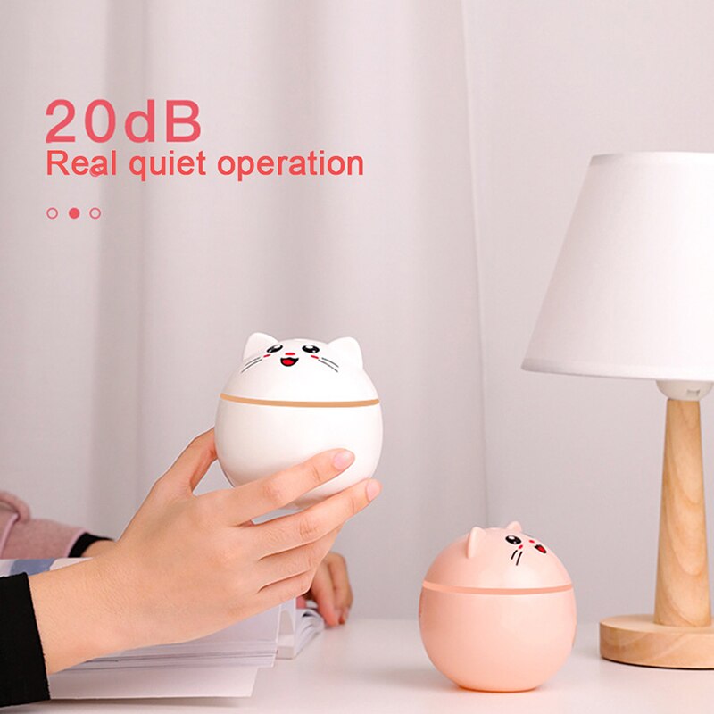 Humidificador de aire para hogar, difusor bonito de gato, purificador, aromaterapia, humidificador de coche