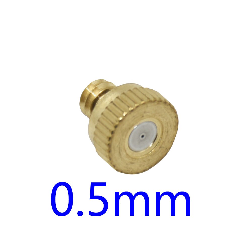 0.2/0.3/0.4/0.5/0.6mm dysze rozpylające z gwintem 3/16 cala dysze przeciwmgielne trójnik dla systemu chłodzenia mgłą patio układ chłodzenia na zewnątrz 5 sztuk: 0.5mm