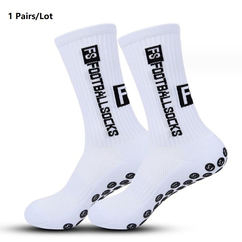 1/20 paires anti-dérapant chaussettes de Football hommes femmes anti-dérapant Football basket-ball Tennis Sport chaussettes poignée cyclisme équitation chaussettes 38-46 2025: WHITE