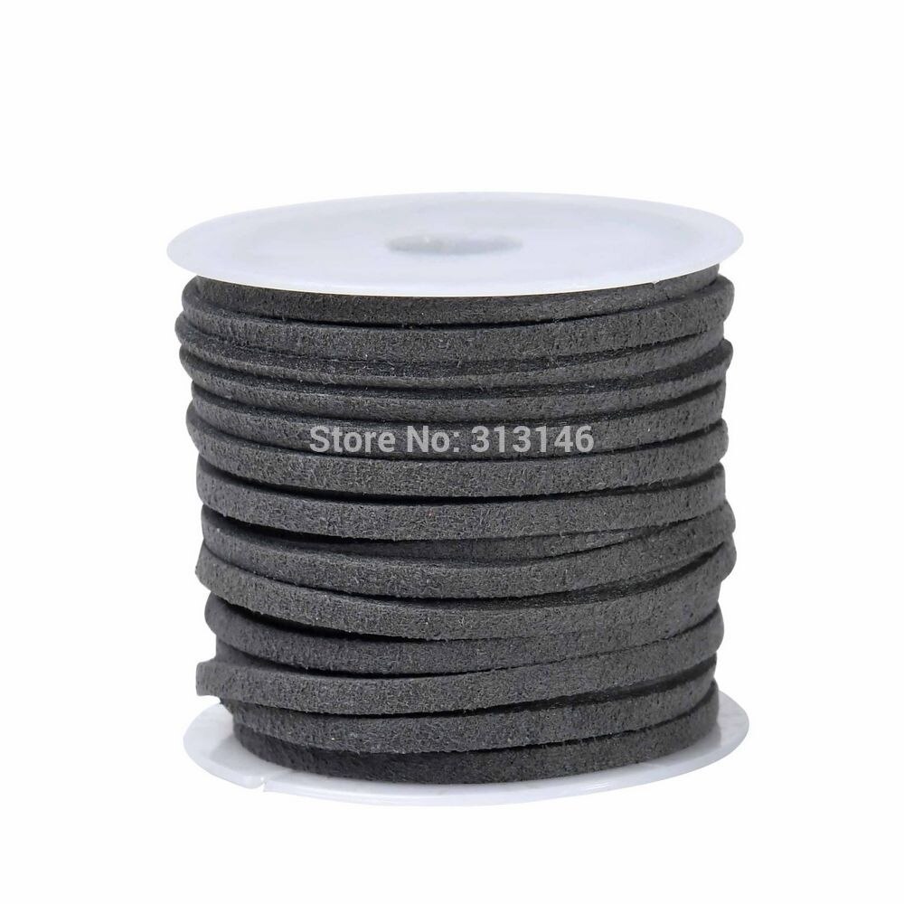 3mm 5M/Roll Flat Faux Suede Cord Leather Lace DIY Handmade Beading Bracelet Necklace Craft Supplies Jewelry Making Thread String