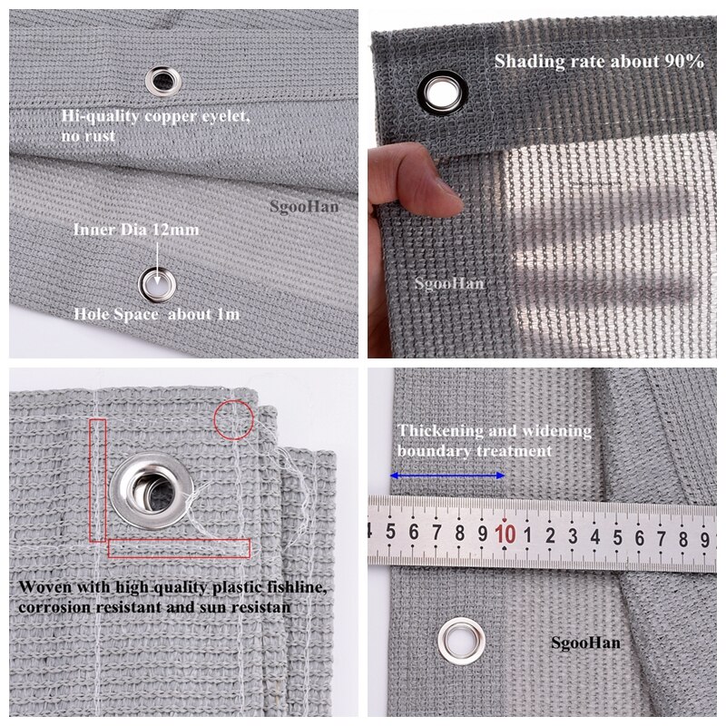 SgooHan 1x1.5m anty-uv HDPE siatka zacieniająca markiza zewnętrzna schronienie siatka zacieniająca sukulenta pokrywa żagiel przeciwsłoneczny balkon siatka asekuracyjna