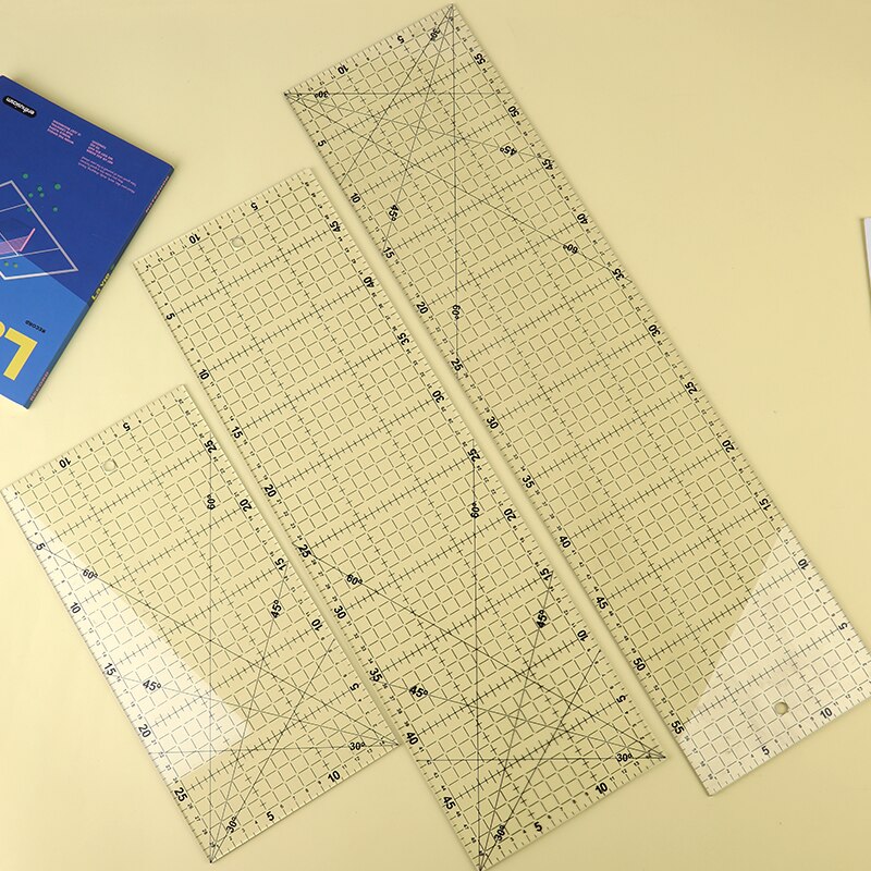 Nonvor Acrylic Patchwork Ruler Multi-purpose Transparent Ruler Tailor Drawing Ruler for Measuring Cloth DIY Craft Sewing Tools