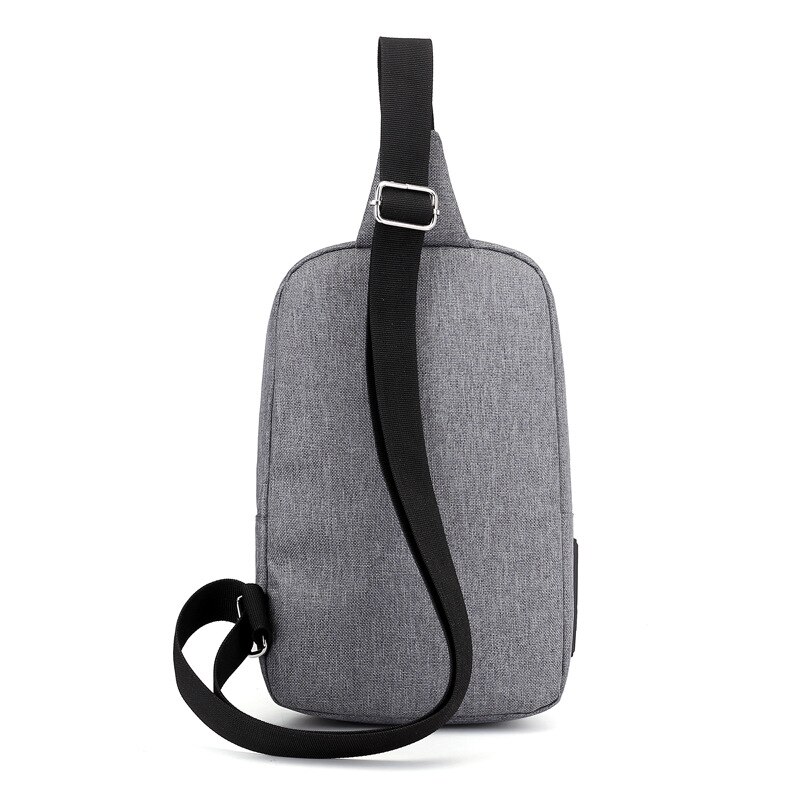 Multi-functional Crossbody Bag Casual Gray Chest Bag with USB fanny pack belt bag