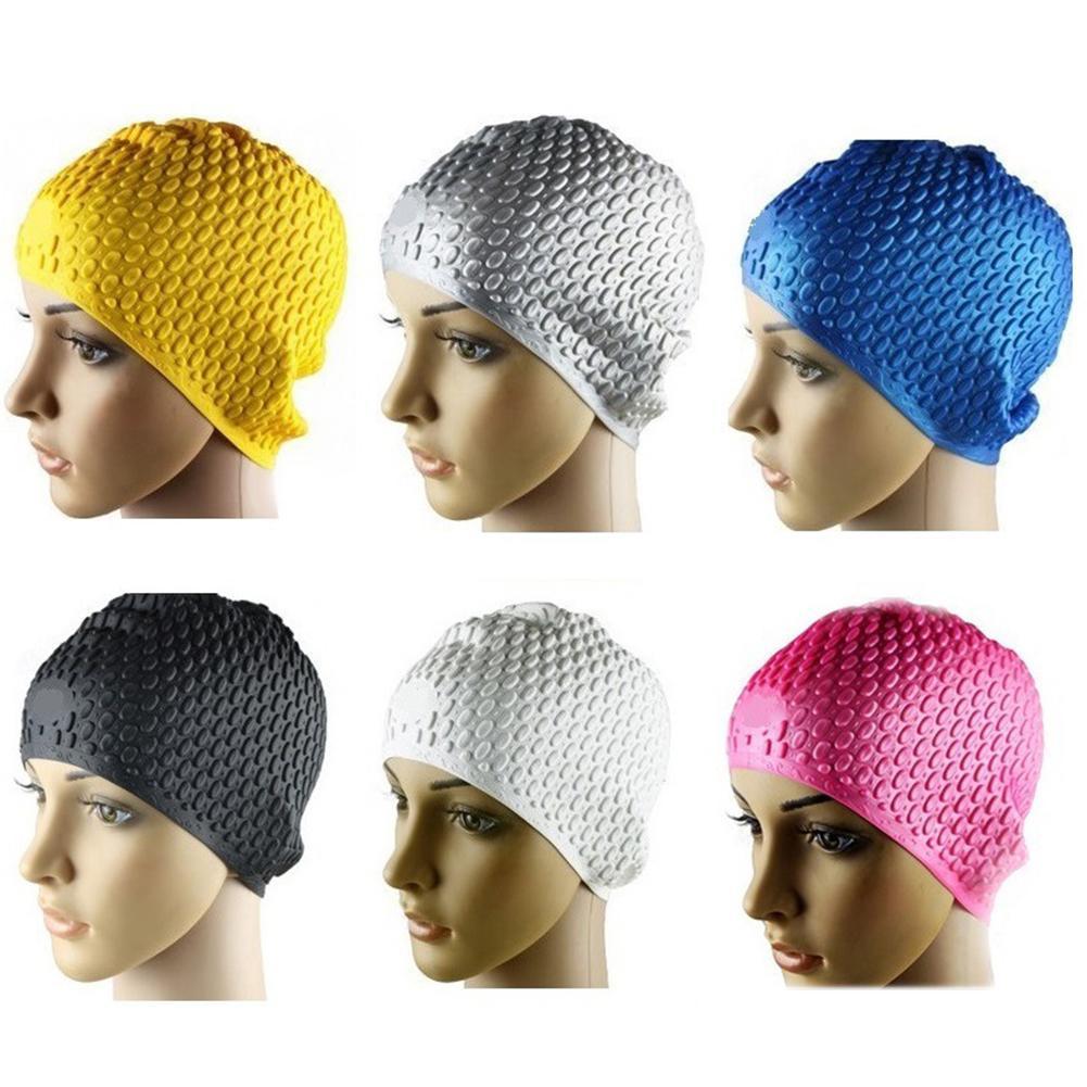 Swimming Caps Men and Women Waterproof Large Ear Plug hats Protect Swim Swimming Supplies Silicone Cap Swimming X9L3