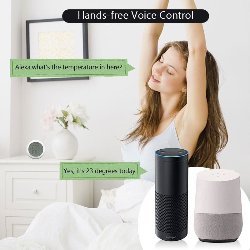 Tuya ZigBee Temperature Humidity Sensor Smart Home Hygrometer Thermometer LED Screen Display Works With Alexa Google Assistant