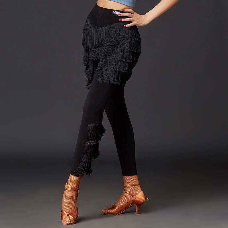 Latin Dance Broek Praktijk Kleding Dans Kleding Prestaties Kleding Kwastje Broek Professionele Bodems Leggings