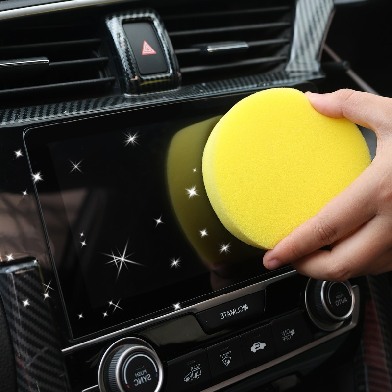 Auto Waxen Polish Wax Schuimspons Geel Rond Hoge Dichtheid Applicator Pad Reinigingsspons Auto Detail Wassen Car Cleaning Tool