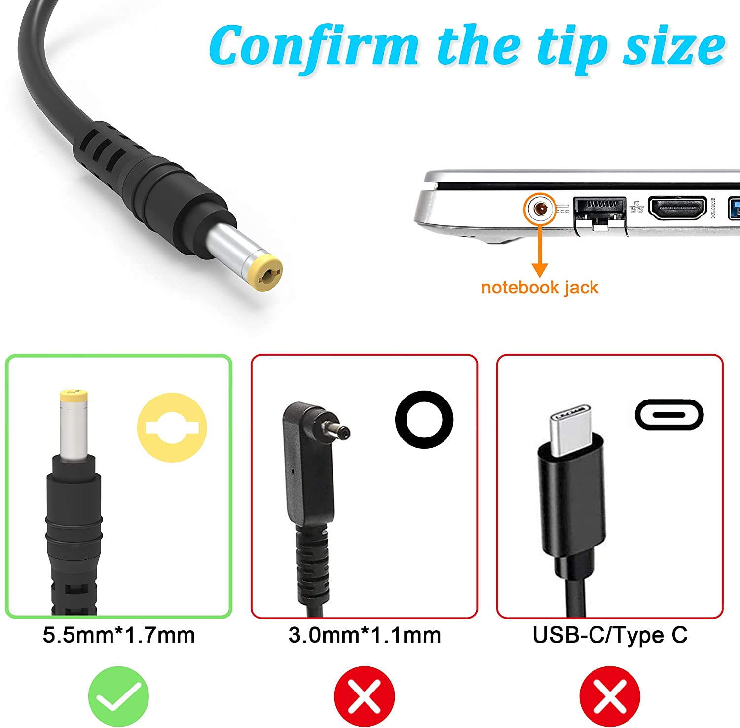 65W AC Adapter Charger Power Supply Cord For Acer Aspire E15 E1 F15 ES1 E5-553 E5-575 E5-575-33BM A515-51-5398 A515-43-R19L