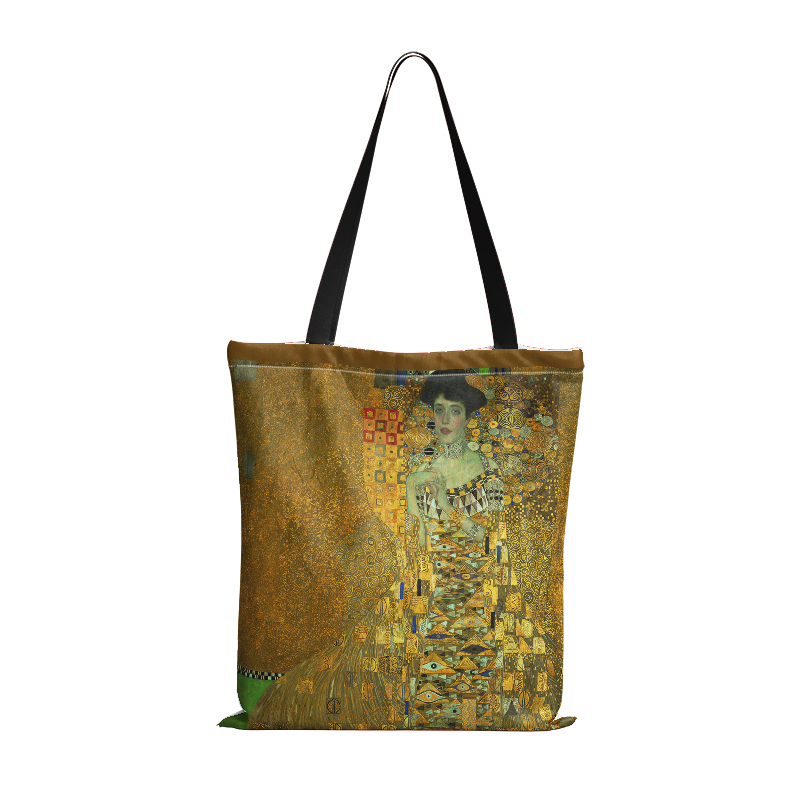 Borse Shopper in stoffa per pittura a olio per donna borsa pieghevole in tela per Shopping di grande capacità: style4