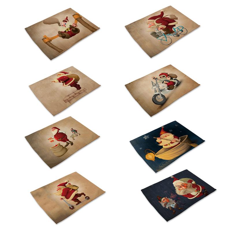 Santa Gedrukt Katoen Kerst Placemat Xmas Stof Plac... Grandado