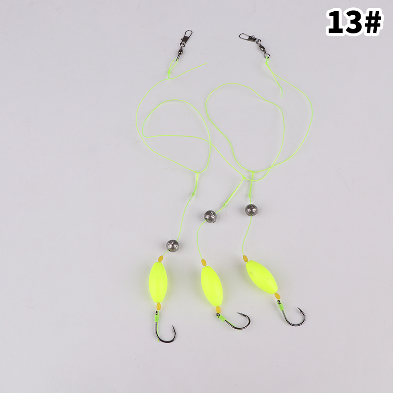 1 Set Size3#-14# Pesca Carp Rigs Fishing Lure Three Hook Fishing Hair Rigs Hook Suspension Anti Bottom Carp Fishing Hook: SKY BLUE