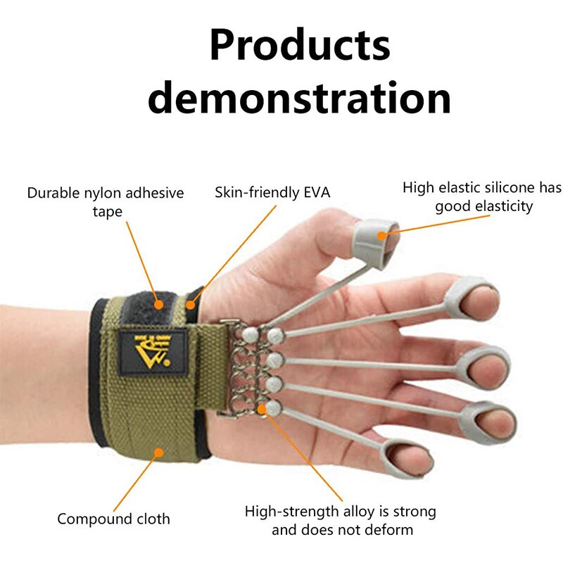 Vinger Grijper Kracht Trainer Yoga Weerstand Band Vinger Buigen En Strekken Training Apparaat Vinger Kracht Grip Apparaat