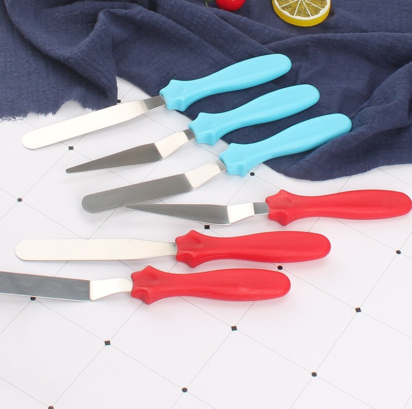 4-Inch Rvs Schraper Cake Tool Straight Schraper Gebogen Cake Mes Bakken Diy Tool