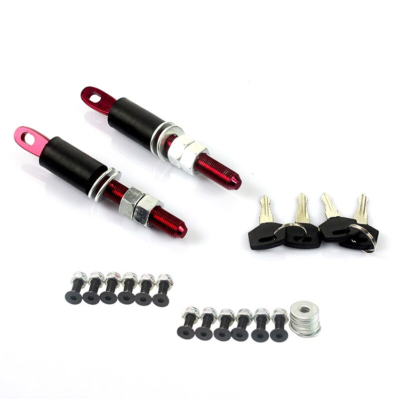 Black Metal Lightweight Quick Release Locking Tools Hood Set Latch Pin Kit Lightweight Locking Hood Set Automobiles Accessories