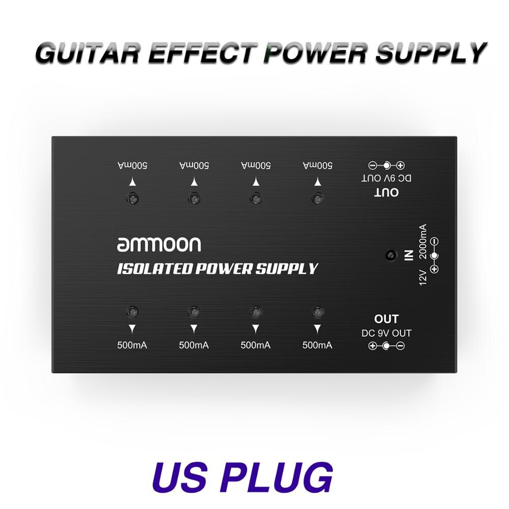 Ammoon PockRock, procesador de Pedal de efectos de guitarra portátil, Pedal de guitarra, 15 tipos de efectos, 40 ritmos de tambor para accesorios de guitarra: US Power Supply