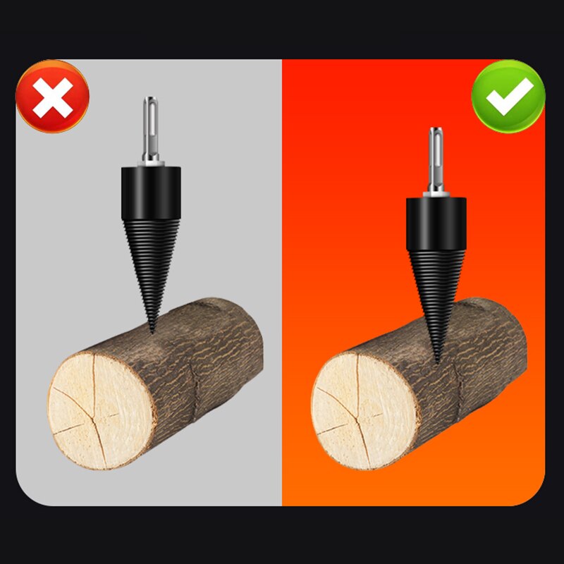 32/42/50mm Firewood Splitter Drill Bit Round/Hex/Triangle Shank Wood Cone Reamer Punch Driver Step Multifunctional Drill Bit