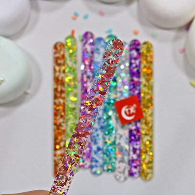 20pcs acrylic jelly color scrub cakesicle sticks parent-child DIY ice cream stick popsicle craft model tool Cupcake Toppers: 4