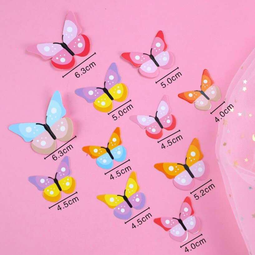 Décoration de gâteau papillon pour filles et femmes, ensemble de 11 pièces, pour anniversaire et mariage: Colorful butterfly