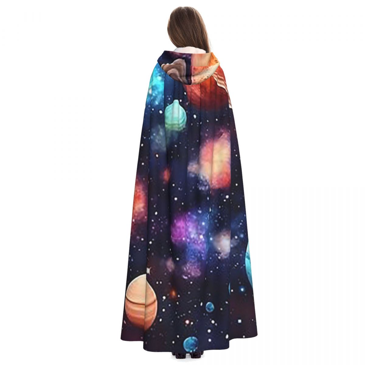 Sistema solar espaço planetas universo longo com capuz capa bruxa traje medieval cosplay capa halloweenparty adulto unisex