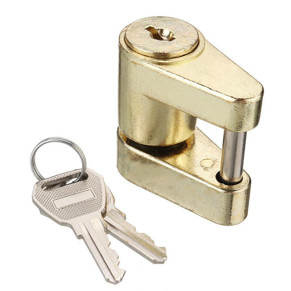 Zinc Alloy Trailer Hitch Coupler Lock For Locking Hauling Security Towing Tow Bar 2 Keys Rust-resistance Anti-theft Hard-wearing