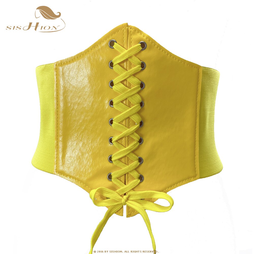 Sishion Geel Taille Brede Riem Voor Jurk VB0001 Vrouwen Slim Body Femme Elastische Gorset Corset Top: L waist 70-90cm