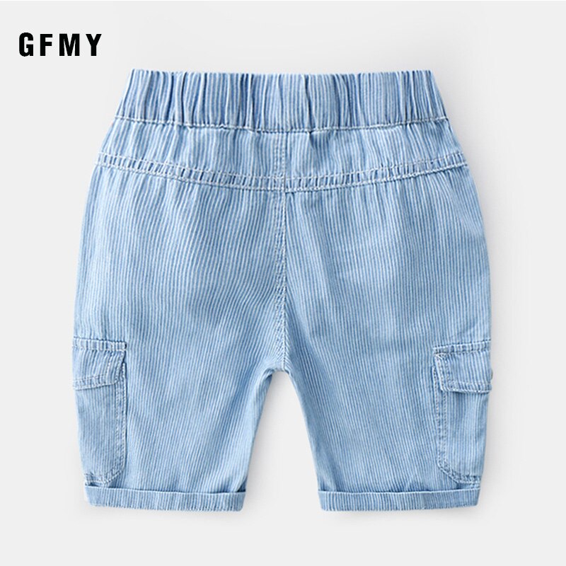 Gfmy sommer stribe fritid lomme dekoration dreng korte bukser 18m komfort denim stof baby korte bukser
