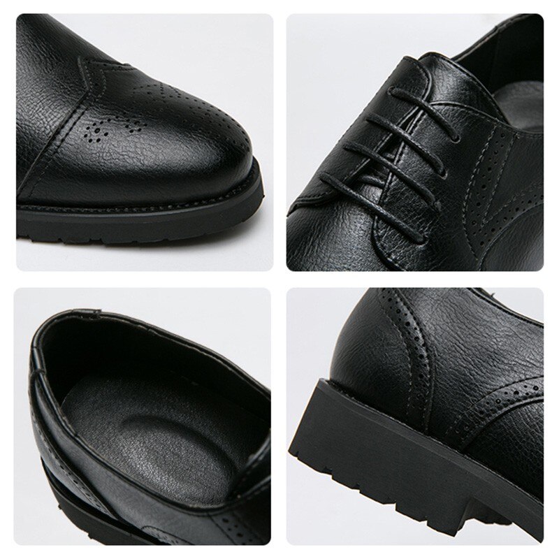 Calzature scarpe Brogue da uomo marroni 38-47 scarpe eleganti da sposa in pelle scarpe stringate da ufficio scarpe formali da uomo scuola oxford da festa maschile Plus