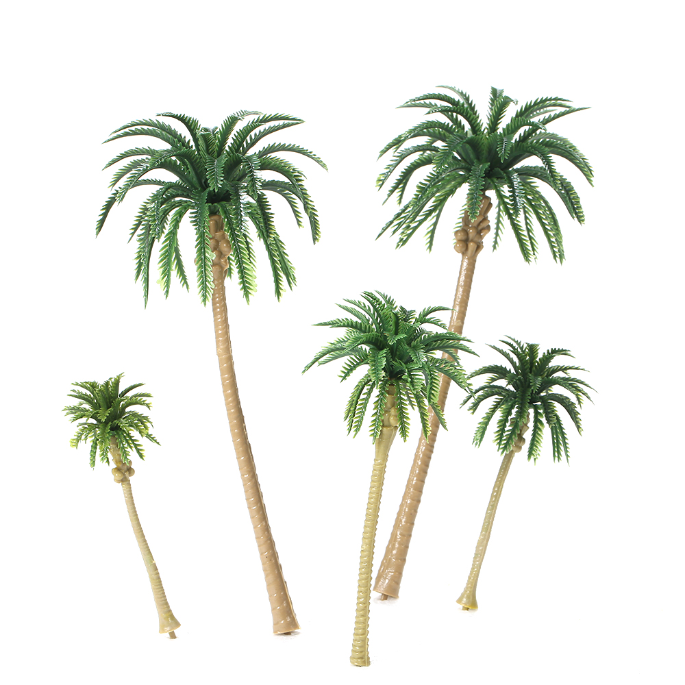 15Pcs Layout Regenwoud Plastic Palmboom Mini Landschap Layout Model Trein Kokosnoot Regenwoud Huis Tuin Decoratie
