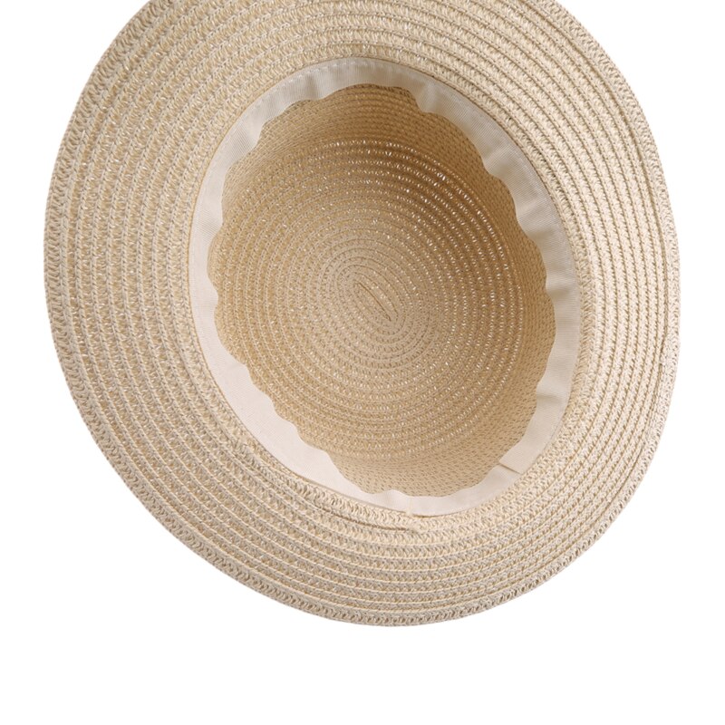 Summer women's Straw Hat Travel Shade Leisure Beach Hat Vacation Flat Eaves Bowknot Shade Sun Hat