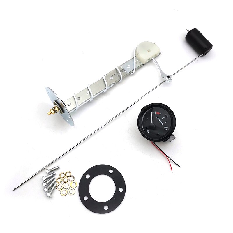 2" Car Oil Fuel Level Gauge Sending Unit Kit LED Pointer Meter With Fuel Sensor E-1/2-F Pointer