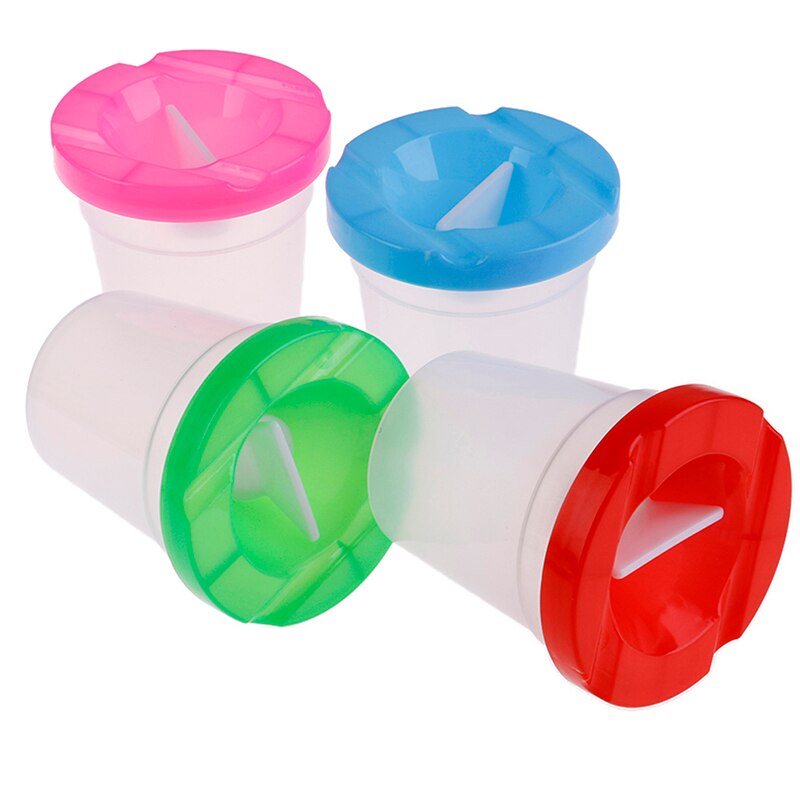 Diy Kinderen Wassen Cup Schrijven Borstel Cup Verf Cup Schilderen Handgemaakte Accessoires Willekeurige Levering Water Lekkage Preventie