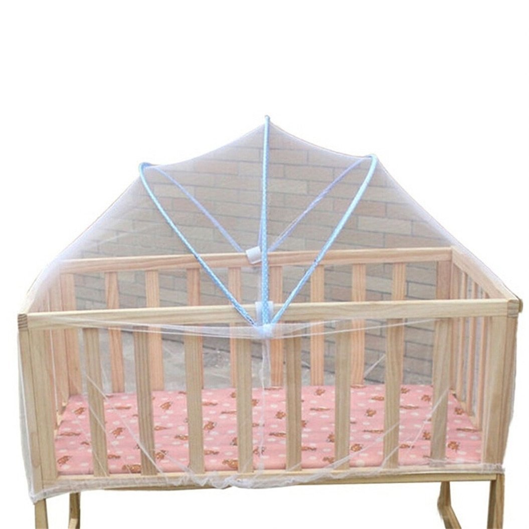 1 x Baby Wieg Bed Muskietennetten Zomer Baby Veilig Gebogen Muggen Net, Willekeurige Kleur