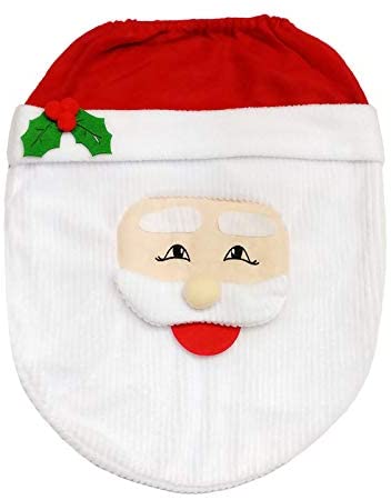 Weihnachts Toilettensitzbezug Set - Weihnachtsmann Deko Für Badezimmer