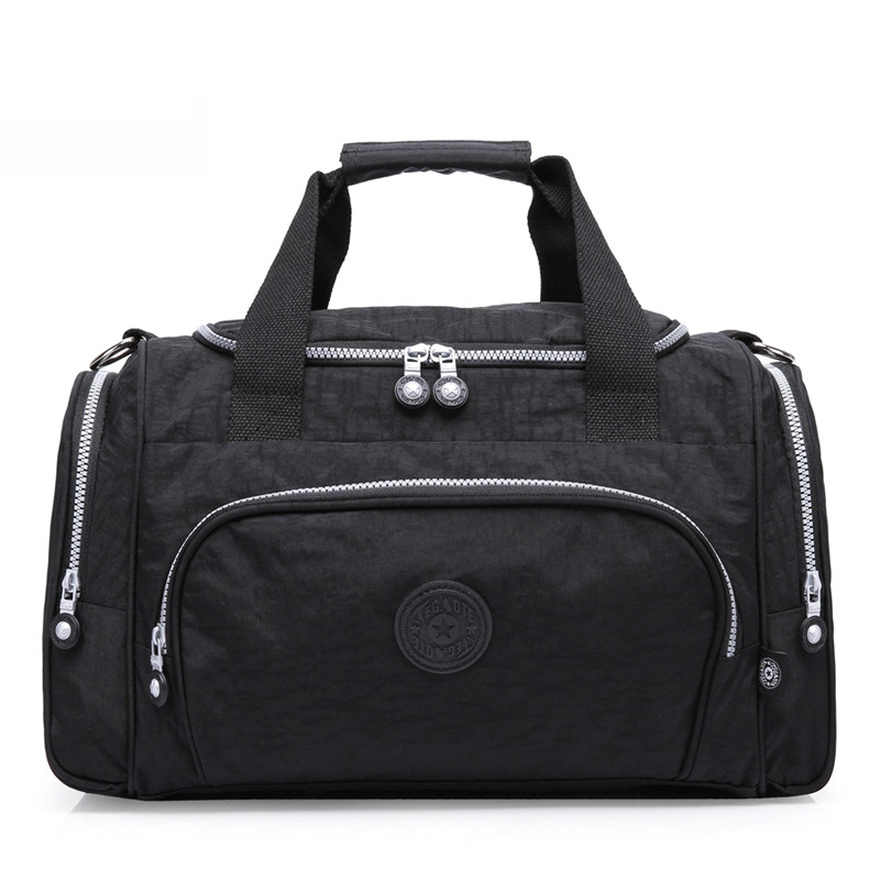 Bolsa de viaje de nailon TEGAOTE, gran capacidad, para hombre, equipaje de mano, bolsas de lona de viaje, bolsas de nailon para fines de semana, bolsas de viaje multifuncionales para mujer: Black