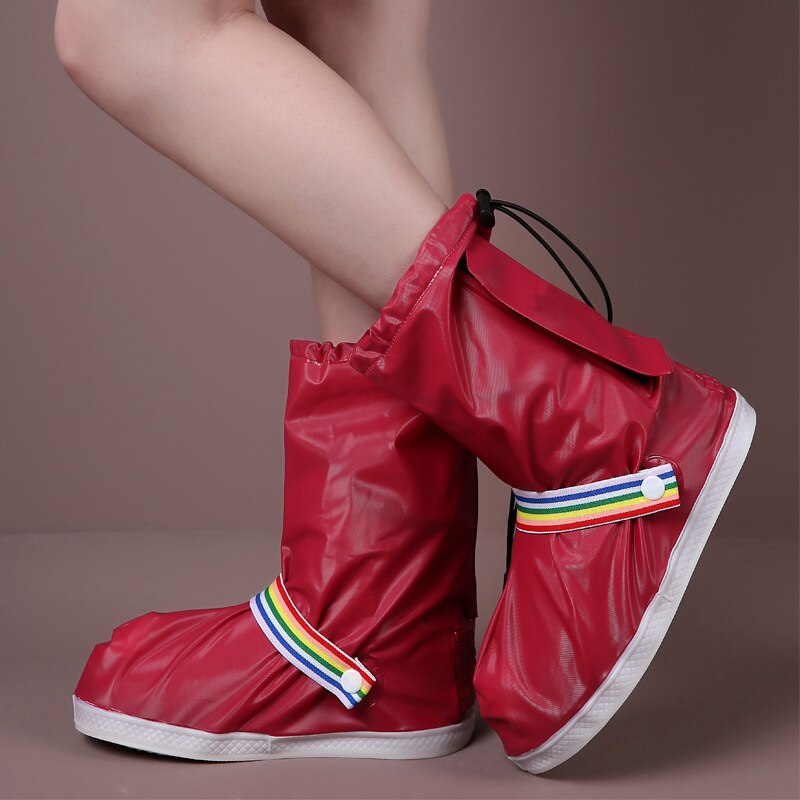 Sapato impermeável cobre galochas para viagens masculino feminino masculino e crianças sapatos cobre acessórios: red / L