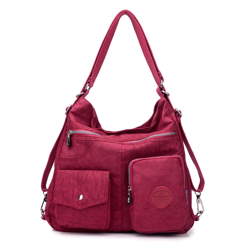 JINQIAOER-Bolso de mano de nailon para mujer, bandolera doble de , resistente al agua, de
