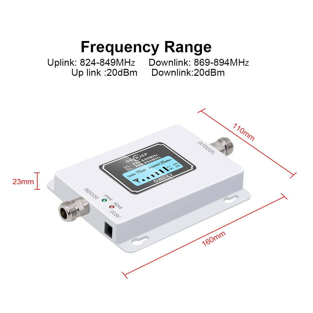 Repetidor B5 de 850 Mhz, 70dB, CDMA, GSM, 850Mhz, 2G, 3G, amplificador de señal de teléfono móvil, amplificador repetidor de señal GSM
