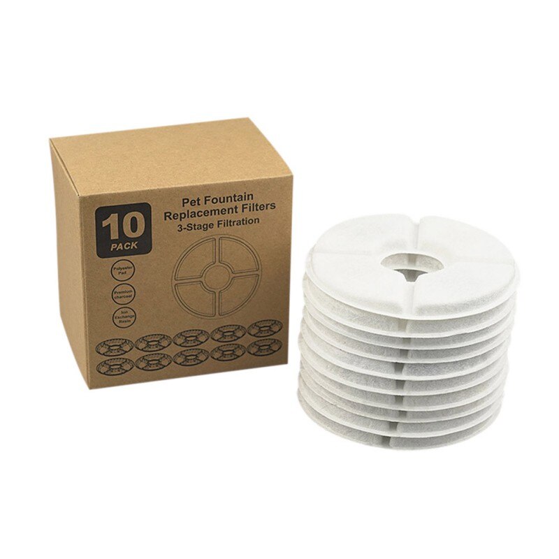 Filtro de carbón activado para fuente del gato, accesorio de reemplazo para bebedero de agua, núcleo para mascotas, 8/10/12/16 Uds.