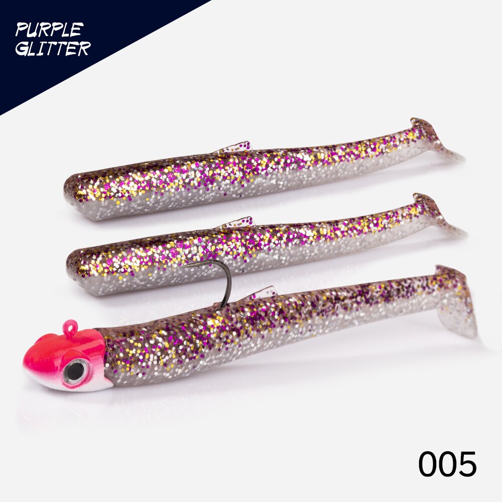 Hunthouse Official Store Fishing Soft Lure sinking 10g/15.3g/20.7g 100mm Jig Head Reflective Wobbler Crazy Eel for bass pike: 005 / 100mm jig head 5g